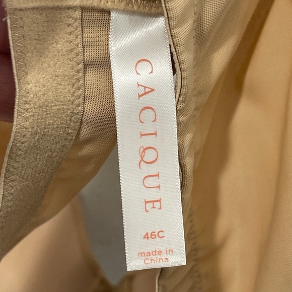 Cacique Boost Plunge Bra Nude Beige Size 46C - Picture 3 of 10